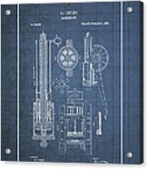 Gatling Machine Gun - Vintage Patent Blueprint Acrylic Print