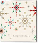 Geometric Graphic Snowflake Holiday Background Acrylic Print