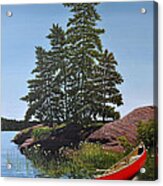 Georgian Bay Beached Canoe Acrylic Print