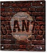 Giants Baseball Graffiti On Brick Acrylic Print