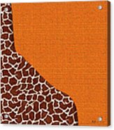 Giraffe Furry Bottom On Orange Acrylic Print