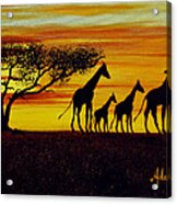 Giraffe Silhouette Acrylic Print