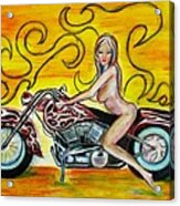 Girl On A Motorcycle Acrylic Print