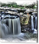 Girl On Rock At Falls Acrylic Print