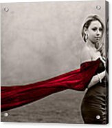 Girl With Red Scarf Acrylic Print