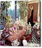 Gloria Vanderbilt In Her Living Room Acrylic Print