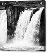 Godafoss Waterfall Iceland Black And White Acrylic Print