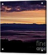 Gold Sky Purple Fog Sunrise Acrylic Print