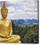 Golden Buddha - Tiger Cave Temple / Thailand Acrylic Print