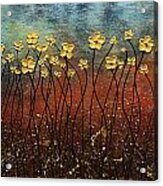 Golden Flowers Acrylic Print