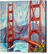Golden Gate Oil Sketch Acrylic Print