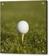 Golf Ball On A Tee Acrylic Print