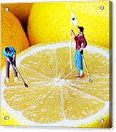 Golf Game On Lemons Little People On Food Acrylic Print