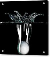 Golfball Falling Into Water Acrylic Print