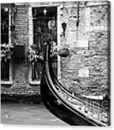 Gondola In Venice Bw Acrylic Print