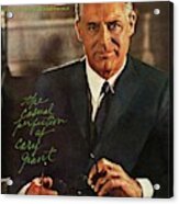Gq Cover Of Actor Carey Grant Wearing Suit Acrylic Print