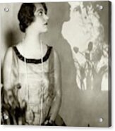 Grace Moore Wearing A Pearl Necklace Acrylic Print