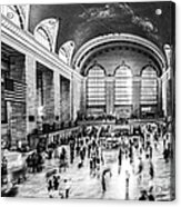 Grand Central Station -pano Bw Acrylic Print