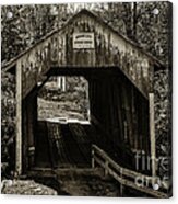 Grange City Covered Bridge - Sepia Acrylic Print