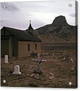 Graveyard Church Cabezon Peak Ghost Town Cabezon New Mexico 1971 Acrylic Print