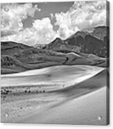 Great Sand Dunes #6 - Black And White Acrylic Print