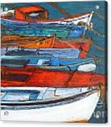 Greek Boats - Methoni Acrylic Print
