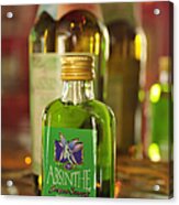 Green Absinthe In Small Bottle Acrylic Print