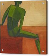 Green Male Figure Acrylic Print