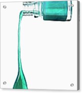 Green Nail Polish Dripping From A Bottle Acrylic Print