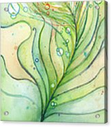 Green Watercolor Bubbles Acrylic Print