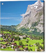 Grindelwald And Wetterhorn, Swiss Alps Acrylic Print