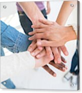Group Of People Working At A Team Acrylic Print