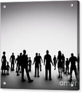 Group Of Various People Silhouettes Acrylic Print