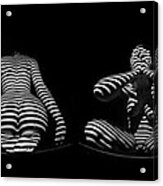 H Stripe Series One Sensual Zebra Woman Abstract Black White Nude 1 To 3 Ratio Acrylic Print