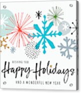 Hand Drawn Christmas-holiday Greeting Card Acrylic Print