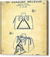 Handbag Or Similar Article Patent From 1937 - Vintage Acrylic Print