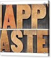 Happy Easter In Wood Type Acrylic Print