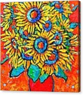 Happy Sunflowers Acrylic Print