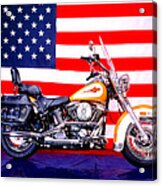 Harley And Us Flag Acrylic Print