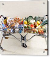 Healthy Vs Unhealthy Shopping Trolleys Acrylic Print