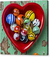 Heart Dish With Marbles Acrylic Print