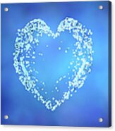 Heart Shape Made Of Water Drops Acrylic Print