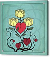 Hearts And Lotus Blossoms Acrylic Print