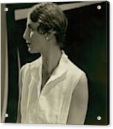 Helen Wills Wearing Pearl Earrings Acrylic Print