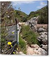 Hidden Caroline - In Middle Of Cales Coves Menorca Is A Llaut Hidden Of Curious Sights Acrylic Print