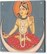 Hindu God Shiva Shankar Moon Miniature Artwork Painting India Yoga Acrylic Print