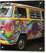Vintage 1960's Vw Hippie Bus, Hawaii Acrylic Print