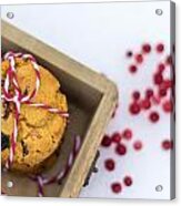 Homemade Cranberry Cookies With Christmas Decoration Acrylic Print
