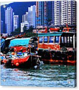 Hong Kong Harbor Boats Acrylic Print