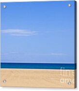 Horizontal Lines Of Sandy Beach Blue Sea And Sky Acrylic Print